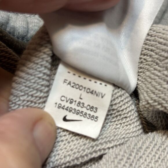 VTG Nike SWOOSH LOGO Cotton Sweat Shorts Black tag gray and black men's size L - Picture 8 of 11